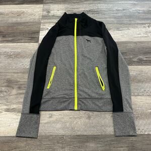Pink Victoria's Secret Jacket Ultimate Gray Black Womens M Dog Athletic Track